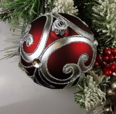 Srebrny ornament na bordzie. 10cm/4szt.