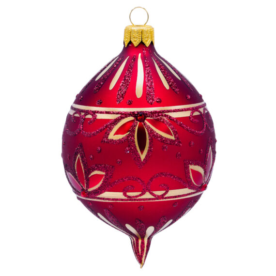 Szklana ozdoba świąteczna Owal bordowy ornament.