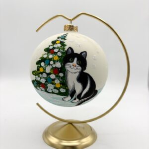 Bombka czarny kotek [12cm] 1szt. ze stojakiem