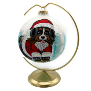 Bombka piesek w mikolajkowym stroju