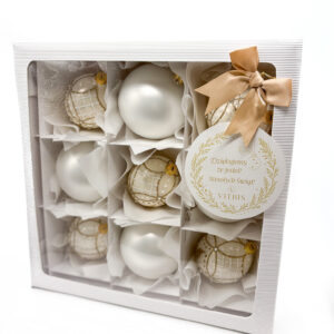 Zestaw prezentowy biały bombka/owal [9szt.]