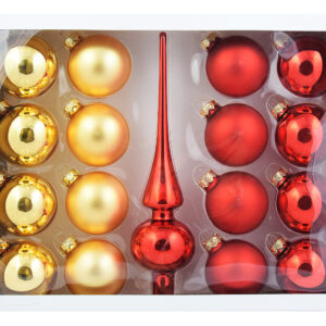 Zestaw bombek gładkich [16szt.] 6cm + czub