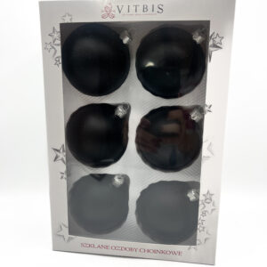 Zestaw gładki czarny matowy [8cm] 6szt