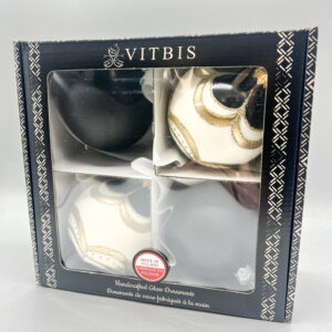 Zestaw bombek czarno-złoty kontrast [8cm] 4szt