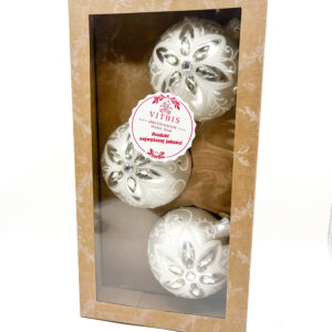 Zestaw srebrnych bombek [10cm] 3szt.