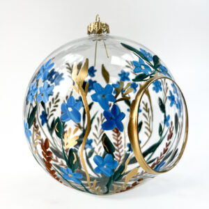 Wiosna na szkle. Lampion w niezapominajki. [15cm]