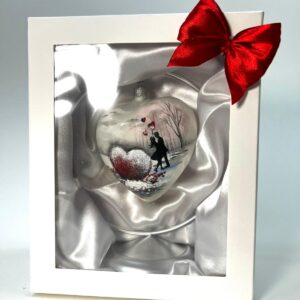 Serce na Walentynki – bombka w zestawie ze stojakiem [10cm] 1szt