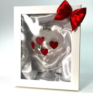 Serce na Walentynki – bombka w zestawie ze stojakiem [10cm] 1szt