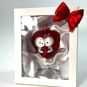 Serce na Walentynki – bombka w zestawie ze stojakiem [10cm] 1szt