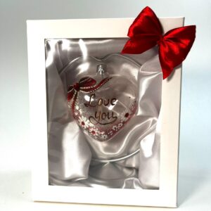 Serce na Walentynki – bombka w zestawie ze stojakiem [10cm] 1szt