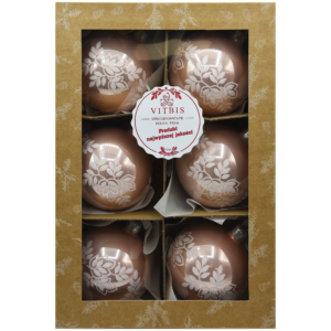 Zestaw bombek białe listki [ 8cm] 6szt