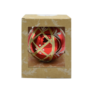 Bombka szklana czerwona kula 1szt. [12cm]