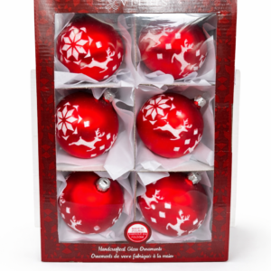 Zestaw bombek Renifer Biały [ 8cm] 6szt