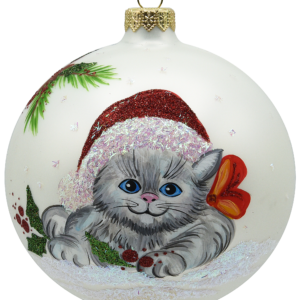 Bombka szary kotek [12cm] 1szt.