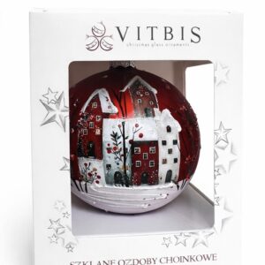 Bombka czerwony pejzaż [10cm]