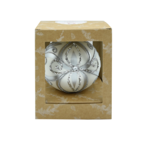 Bombka szklana srebrna kula 1szt. [12cm]