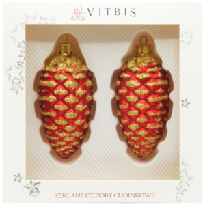 Zestaw czerwone szyszki 2szt. [11cm]