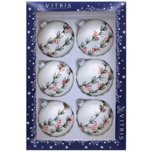 Zestaw bombek zielone listki [ 8cm] 6szt