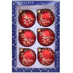 Zestaw bombek złote listki [ 8cm] 6szt