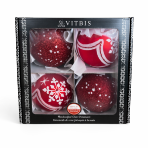 Zestaw w tradycyjnych świątecznych kolorach [10cm] 4szt. (Kopia)