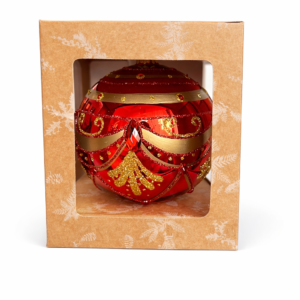 Bombka szklana czerwona 1szt. [10cm]