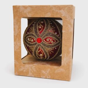 Bombka szklana czerwona 1szt. [10cm]