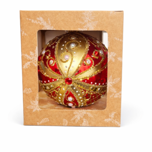 Bombka szklana czerwona 1szt. [10cm]