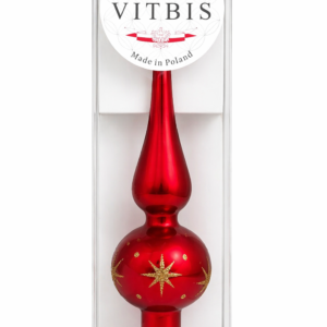 Szpic dekorowany czerwony 1szt.