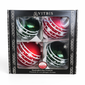 Zestaw w tradycyjnych świątecznych kolorach [10cm] 4szt.