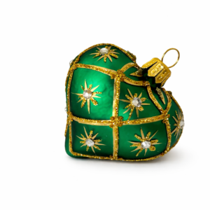 Bombka zielone serce [7cm] 1szt