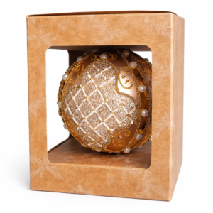 Bombka szklana złota kula 1szt. [10cm]