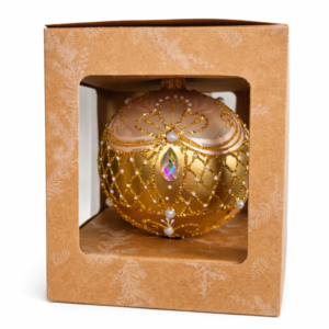 Bombka szklana złota kula 1szt. [10cm]